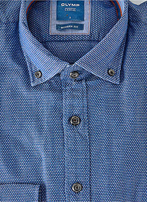 Chemise manches longues coupe cintrée bleu OLYMP homme