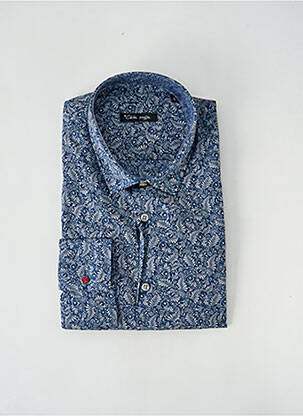 Chemise manches longues imprimé fantaisie bleu LA CIBLE ROUGE homme