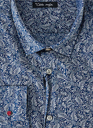 Chemise manches longues imprimé fantaisie bleu LA CIBLE ROUGE homme