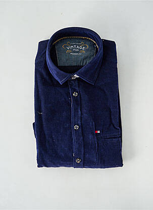 Chemise manches longues coupe cintrée bleu JUPITER homme
