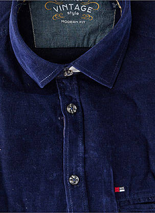 Chemise manches longues coupe cintrée bleu JUPITER homme