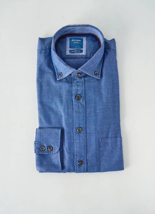 Chemise manches longues coupe cintrée bleu OLYMP homme