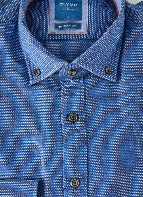 Chemise manches longues coupe cintrée bleu OLYMP homme