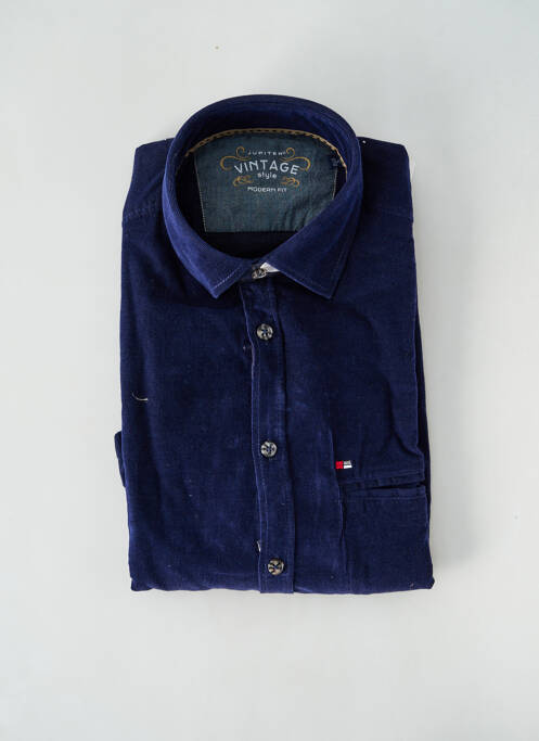 Chemise manches longues coupe cintrée bleu JUPITER homme