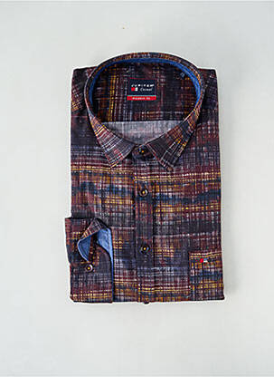 Chemise manches longues imprimé fantaisie bleu JUPITER homme