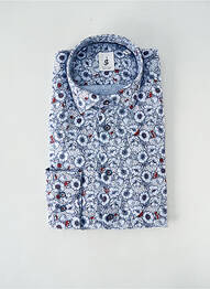Chemise manches longues coupe cintrée bleu JUPITER homme