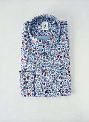 Chemise manches longues coupe cintrée bleu JUPITER homme