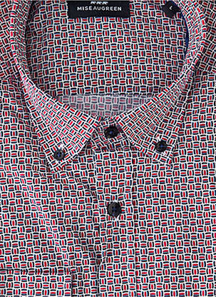 Chemise manches longues imprimé fantaisie rouge MISE AU GREEN homme