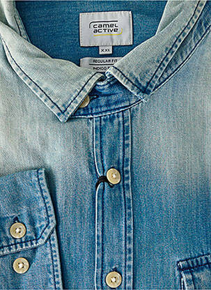 Chemise manches longues coupe droite bleu CAMEL ACTIVE homme