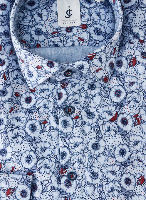 Chemise manches longues coupe cintrée bleu JUPITER homme