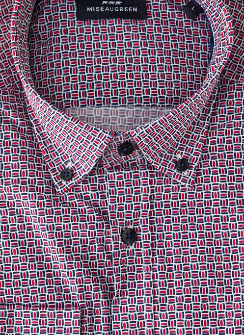 Chemise manches longues imprimé fantaisie rouge MISE AU GREEN homme