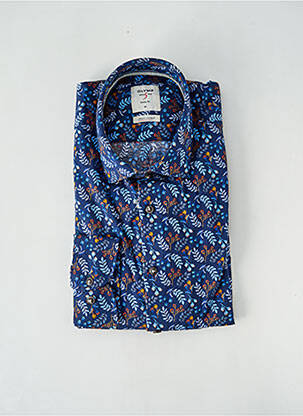 Chemise manches longues fermeture boutonnée sur le devant bleu OLYMP homme