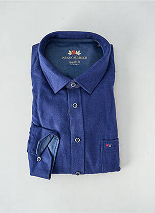 Chemise manches longues coupe droite bleu JUPITER homme
