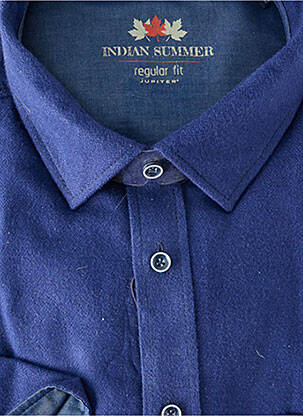Chemise manches longues coupe droite bleu JUPITER homme