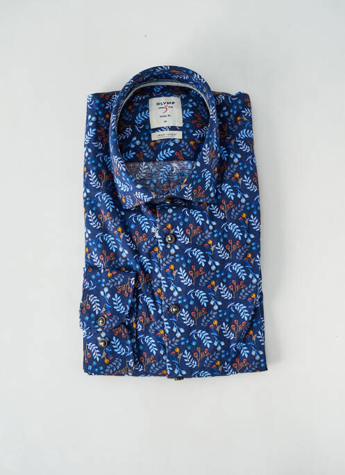 Chemise manches longues fermeture boutonnée sur le devant bleu OLYMP homme