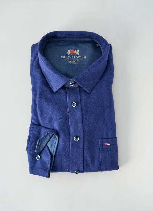 Chemise manches longues coupe droite bleu JUPITER homme