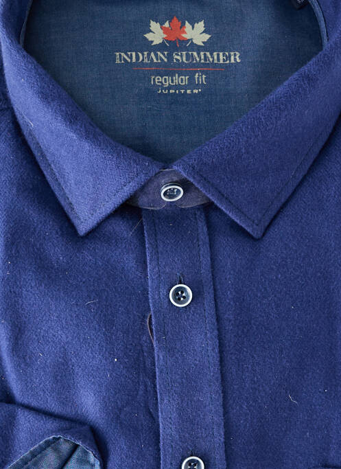 Chemise manches longues coupe droite bleu JUPITER homme