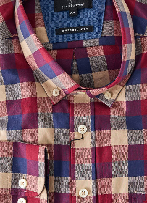 Chemise manches longues coupe droite rouge FYNCH-HATTON homme