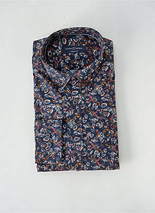 Chemise manches longues coupe droite bleu CASAMODA homme