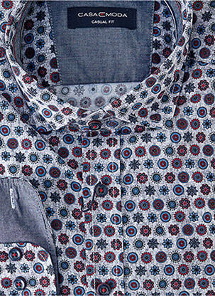 Chemise manches longues imprimé fantaisie gris CASAMODA homme