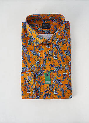 Chemise manches longues imprimé fantaisie orange OLYMP homme