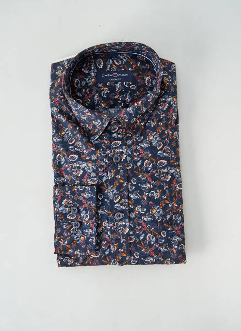Chemise manches longues coupe droite bleu CASAMODA homme