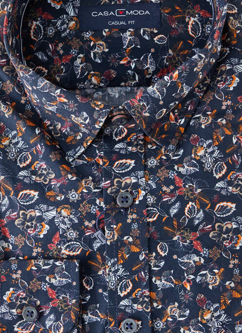 Chemise manches longues coupe droite bleu CASAMODA homme
