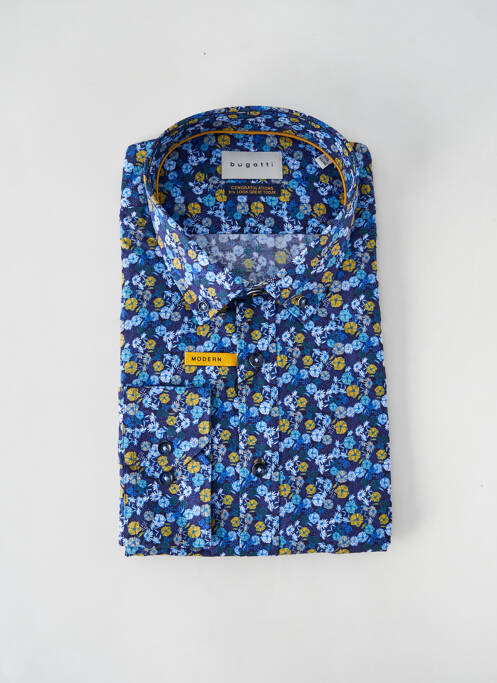 Chemise manches longues imprimé fantaisie bleu BUGATTI homme