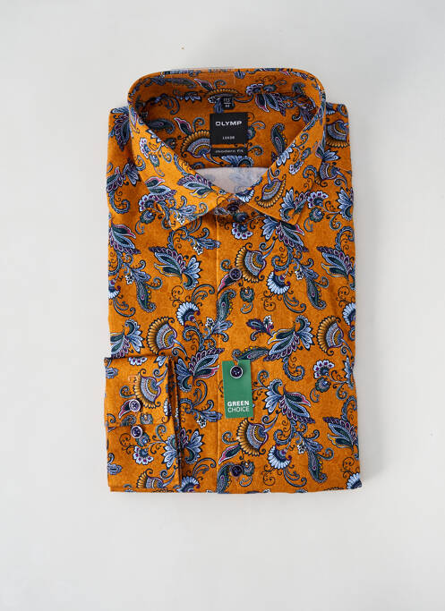 Chemise manches longues imprimé fantaisie orange OLYMP homme