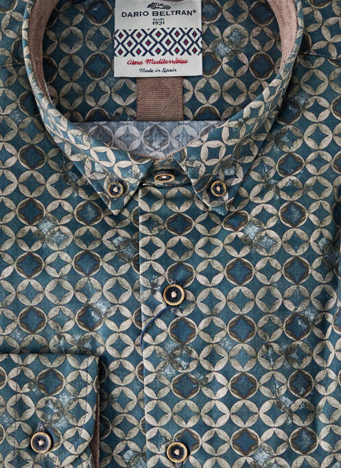 Chemise manches longues vert DARIO BELTRAN homme