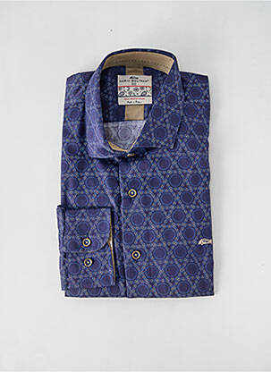Chemise manches longues imprimé fantaisie bleu DARIO BELTRAN homme