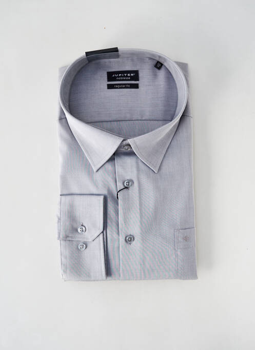 Chemise manches longues coupe droite gris JUPITER homme