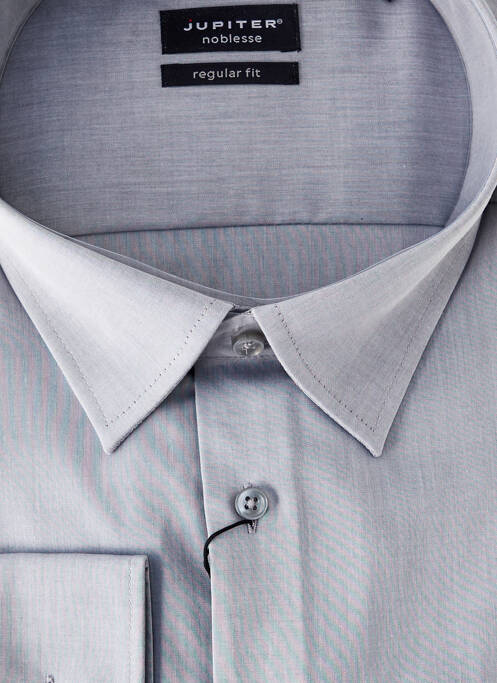 Chemise manches longues coupe droite gris JUPITER homme