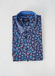 Chemise manches courtes imprimé fantaisie bleu CHATEL homme