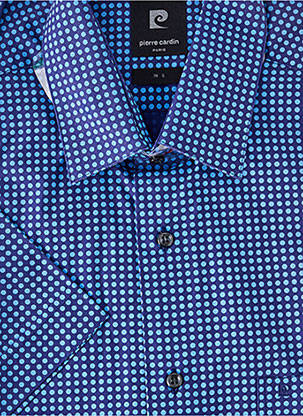 Chemise manches courtes coupe droite bleu PIERRE CARDIN homme