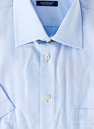 Chemise manches courtes coupe droite bleu JEAN CHATEL homme