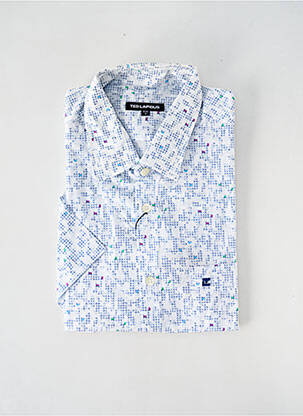 Chemise manches courtes imprimé fantaisie blanc TED LAPIDUS homme