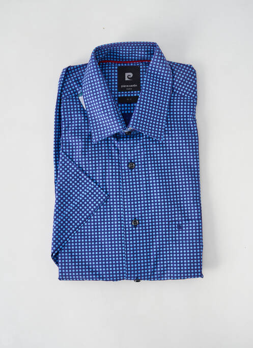 Chemise manches courtes coupe droite bleu PIERRE CARDIN homme