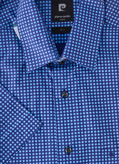 Chemise manches courtes coupe droite bleu PIERRE CARDIN homme
