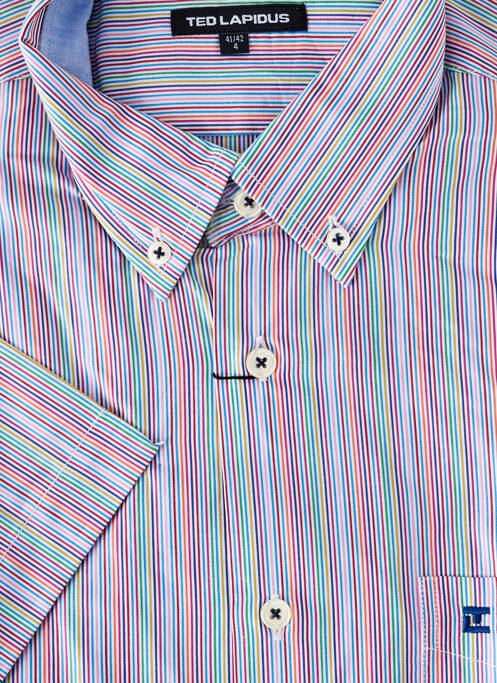 Chemise manches courtes coupe droite blanc TED LAPIDUS homme