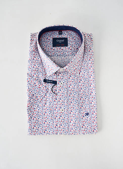 Chemise manches courtes imprimé fantaisie blanc CHATEL homme
