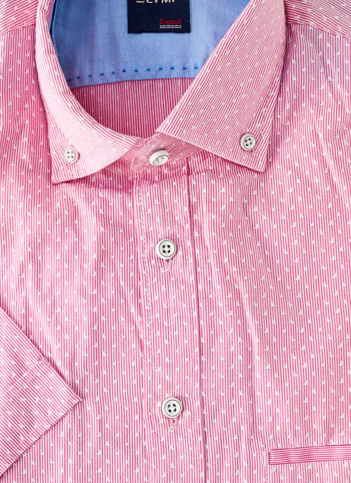 Chemise manches courtes imprimé fantaisie rose OLYMP homme