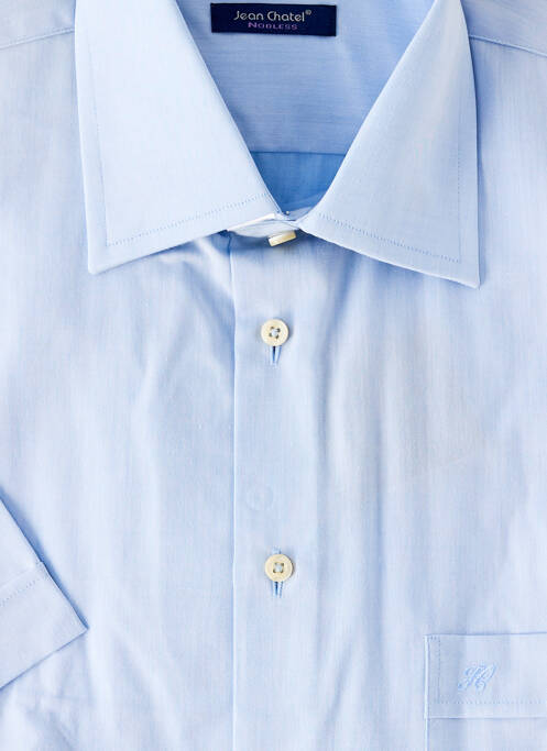Chemise manches courtes coupe droite bleu JEAN CHATEL homme