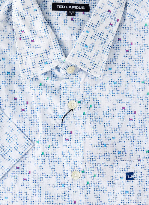 Chemise manches courtes imprimé fantaisie blanc TED LAPIDUS homme