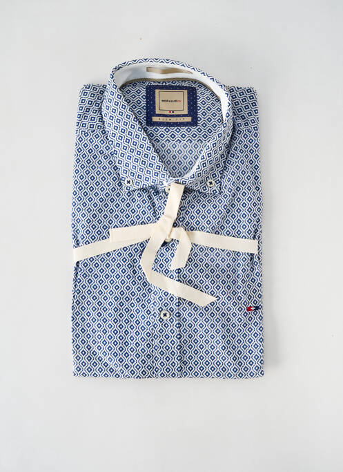 Chemise manches courtes imprimé fantaisie bleu WEBB&SCOTT homme
