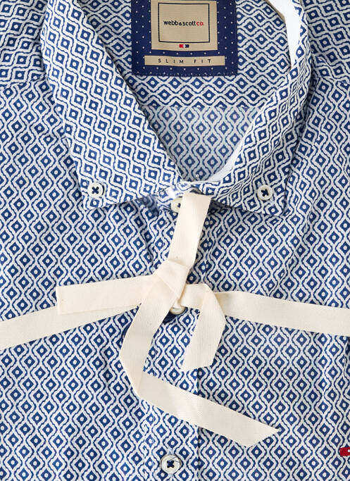 Chemise manches courtes imprimé fantaisie bleu WEBB&SCOTT homme