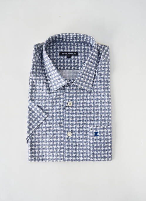 Chemise manches courtes imprimé fantaisie bleu TED LAPIDUS homme