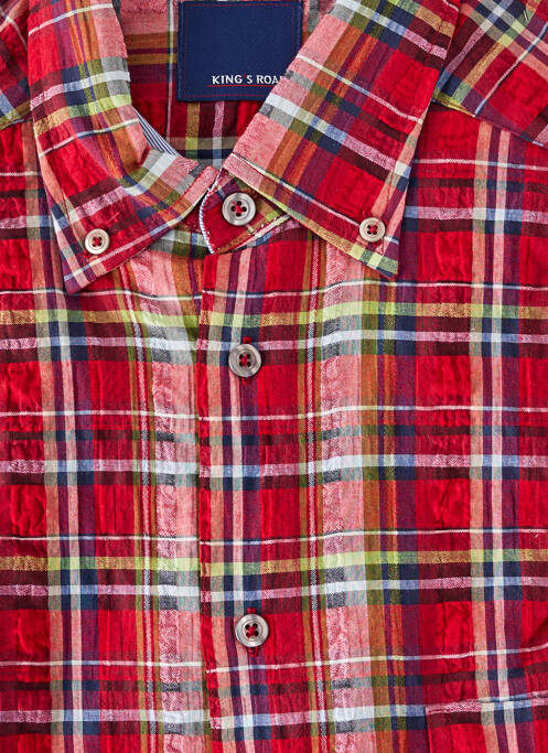 Chemise manches courtes rouge KING'S ROAD homme