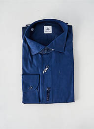 Chemise manches longues tissage popeline bleu BLUSALINA homme