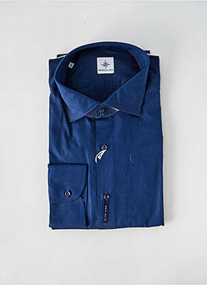 Chemise manches longues tissage popeline bleu BLUSALINA homme